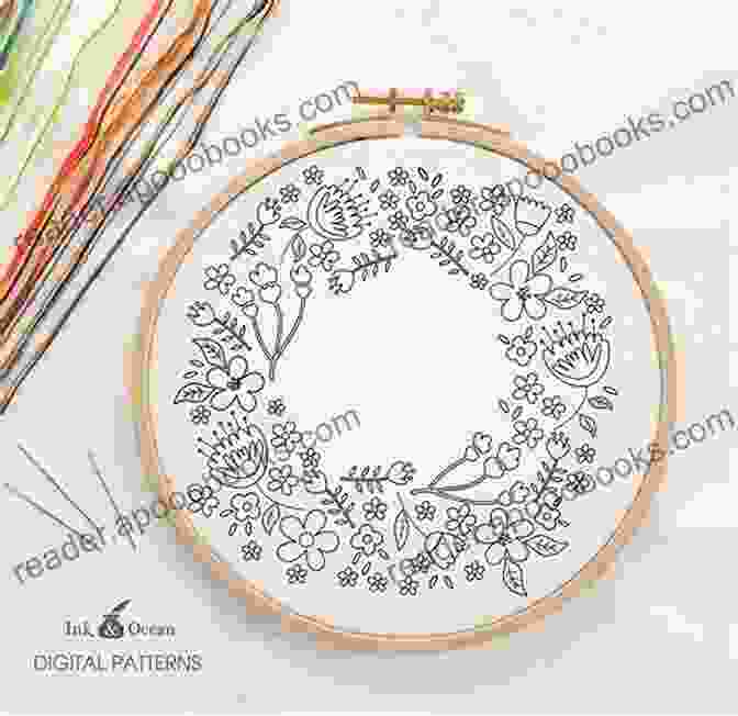 A Hand Embroidery Pattern Featuring A Delicate Floral Wreath Hand Embroidery Patterns Kathy Doughty