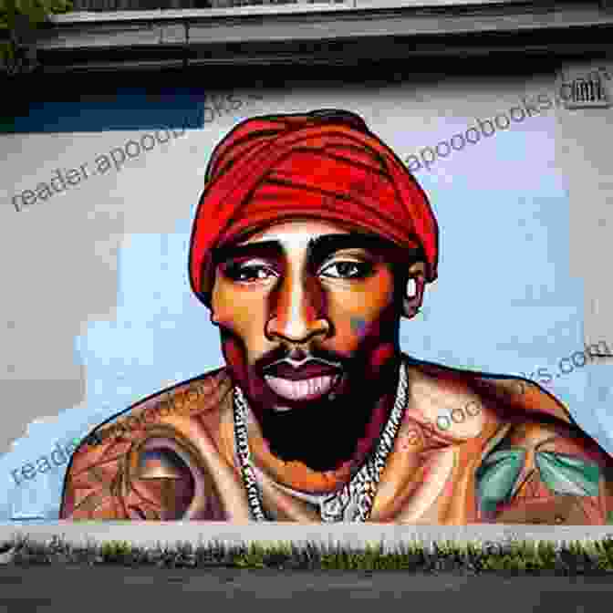 A Mural Of Tupac Shakur, Painted On A Wall, Depicting Him With A Serious Expression And Wearing A Black Bandana. How Long Will They Mourn Me?: The Life And Legacy Of Tupac Shakur