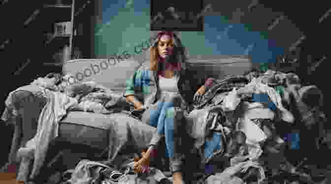 A Woman Sitting In A Cluttered Room, Surrounded By Piles Of Belongings. Hoarders Kate Durbin