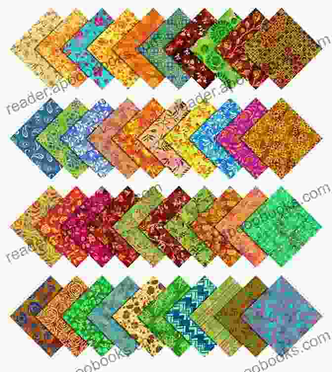 An Assortment Of Precut Fabrics In Various Colors, Patterns, And Textures, Arranged Harmoniously On A White Background. M Liss Rae Hawley S Precut Quilts: Fresh Patchwork Designs Using Fat Quarters Charm Squares Strip Sets