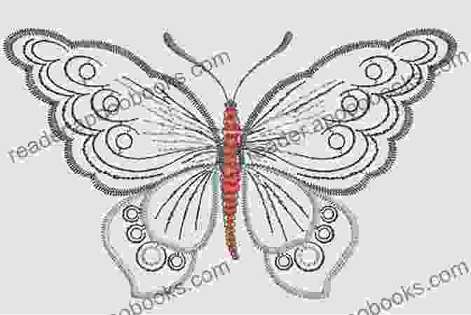 Close Up Of An Embroidery Pattern Depicting A Delicate Butterfly Hand Embroidery Patterns Kathy Doughty