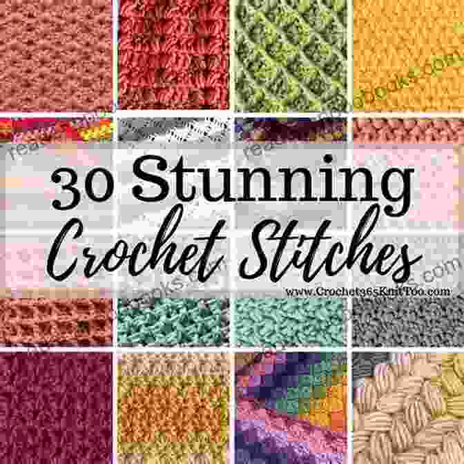 Close Up Of Various Crochet Stitch Patterns Crochet Guide For Beginners Kathy Long