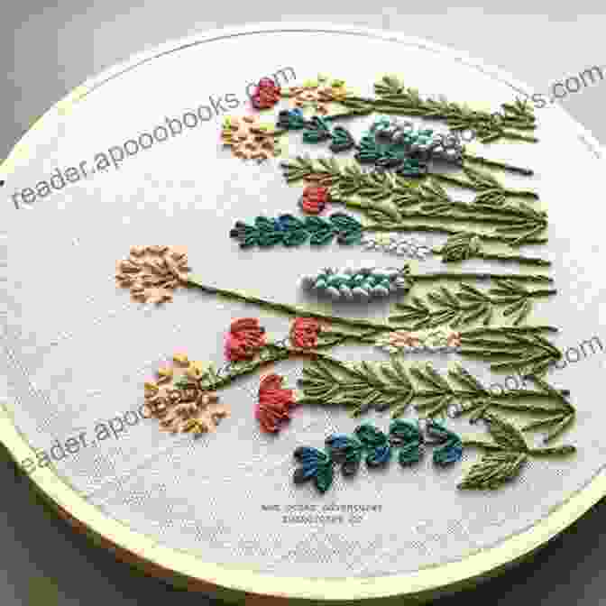 Hand Embroidery Stitches And Projects For Flowers Leaves And Foliage Book Cover 200 Embroidered Flowers: Hand Embroidery Stitches And Projects For Flowers Leaves And Foliage