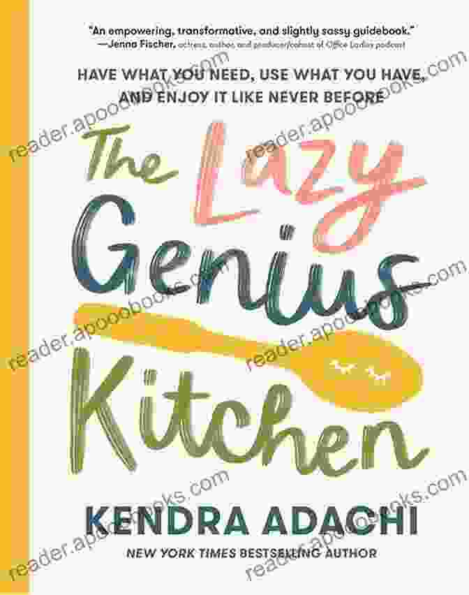 The Cover Of The Lazy Genius Kitchen Cookbook, Featuring A Vibrant Illustration Of A Woman Cooking With A Whisk In One Hand And A Spatula In The Other. The Lazy Genius Kitchen: Have What You Need Use What You Have And Enjoy It Like Never Before