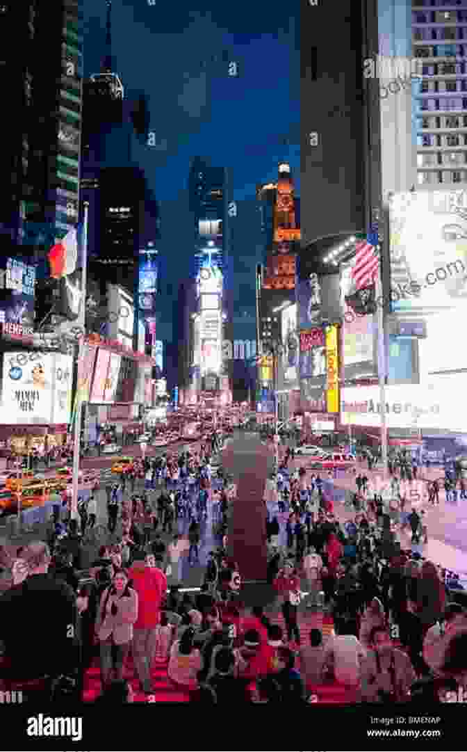 Times Square Bustling With Activity, Illuminated By Bright Lights And Billboards Top Ten Sights: New York